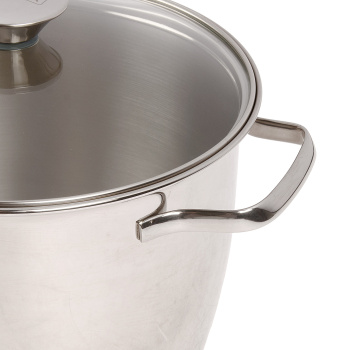 Кастрюля нерж. "TRAMONTINA" "Allegra" 4,37л Стекл.кр., с термораспр.дном 62655/204-TR (Бразилия)*1/4