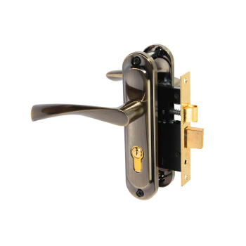 Замок врезной 50мм ключ/ключ,бронза,плоский ригель 0823/60-AB Avers *1/24