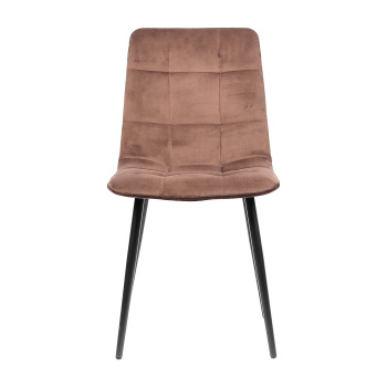 Кресло ТИФФАНИ ЛАЙТ 450x460xh860 велюр КОНФЕТТИ ШОКОЛАД + металл.каркас ДИАМЕТР трубы 25 мм ЧЕРНЫЙ*4