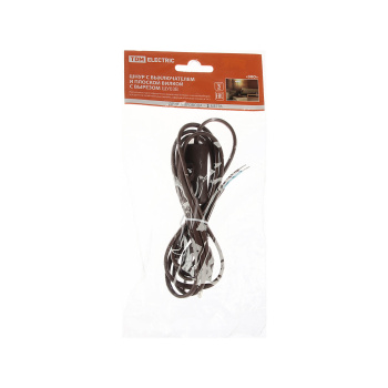 Шнур с выкл. и вилкой ШУ03В ШВВП 2х0,75мм2 2м коричн TDM SQ1305-0026 *1/10/80