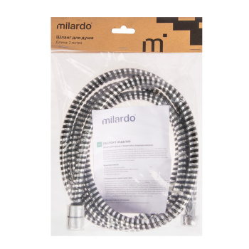 Шланг для душа 2м Milardo, хром глянцевый, ПВХ 230P200M19 *1/50 Шланг для душа 2м Milardo, хром глянцевый, ПВХ 230P200M19 *1/50
