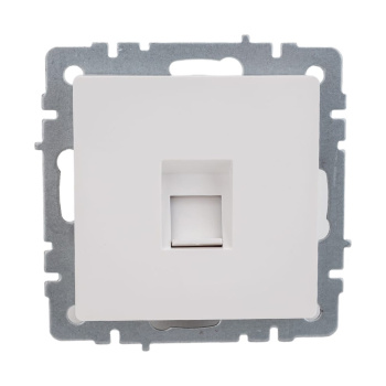Механизм розетки "BRITE" компьютерной RJ45 бел. IEK BR-K10-1-K01   *10/80