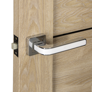 яяяДверь межкомнатная остеклённая КЛ7/1 Дуб Светлый 700 мм черное стекло Двери ГУД *1