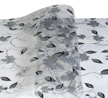 Клеёнка без основы "термо" гладкая "Листочки" шир.0,8м,толщ.0,65мм GW-52047 "ТермоКлеёнка" *20