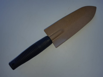 Совок посадочный узкий пикеровочный с пластиковой ручкой (Н.Новгород)  *120