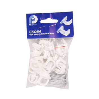 Скоба электроустановочная №12 круглая (30 шт) Росдюбель *10/100