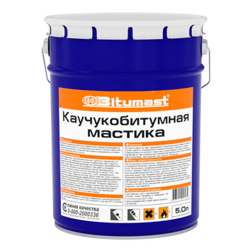 Мастика битумно-каучуковая 5 л Bitumast, гидроизоляционная