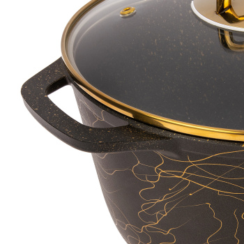 Кастрюля алюм. литая а/приг. Kukmara "Грация" черный/золото 3,5л Стекл.кр. кчз35а (Кукмор) *1/3 Кастрюля алюм. литая а/приг. Kukmara "Грация" черный/золото 3,5л Стекл.кр. кчз35а (Кукмор) *1/3