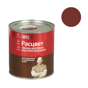 Эмаль алкидно-уретановая 2.7 кг для пола Расцвет, красно-коричневая, быстросохнущая