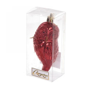 Ёлочная игрушка Сказочная сова 4*4,5*10,5 см, красный