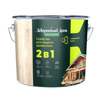 Защитно-декоративное покрытие 2.7 л для древесины Здоровый Дом 2 в 1, палисандр