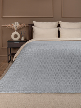 Плед 200*220см фланель жаккард зигзаг светло-серый TF FNZ GY8 036/2022 NC Absolute *1