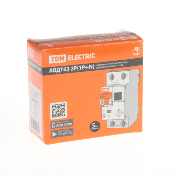 Автоматический выключатель дифференциального тока TDM ELECTRIC, 2 полюса, 20 А, 30 мА