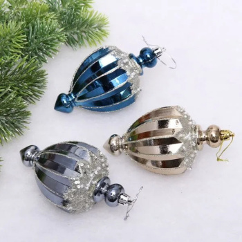 Набор украшений SHINE "Highlights" 12х7 см (3 шт.), night blue/champagne silver/grey Набор украшений SHINE "Highlights" 12х7 см (3 шт.), night blue/champagne silver/grey